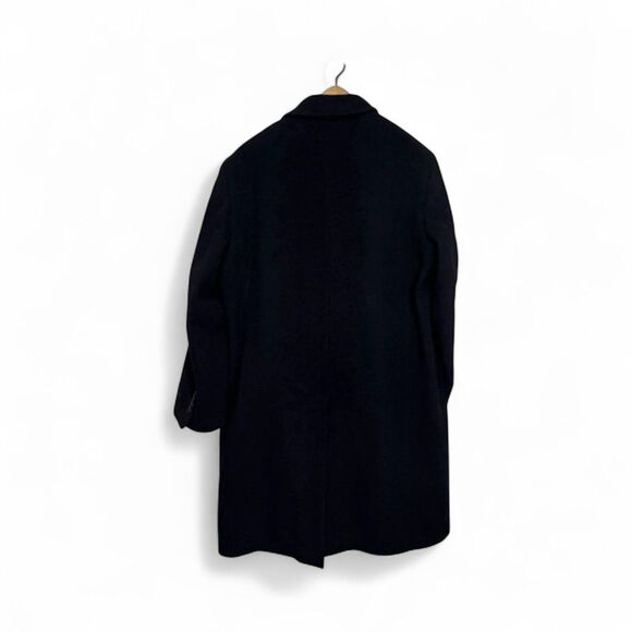 Joseph Abboud Men's Black Wool Cashmere Blend  Overcoat Topcoat Peacoat Size 46R - Picture 3 of 12